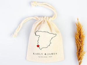 Spain Wedding Bag - Spain Wedding Wedding Favor Bag - Custom Wedding Bag - Destination Wedding Favors - Madrid Favor Bag - Barcelona Wedding