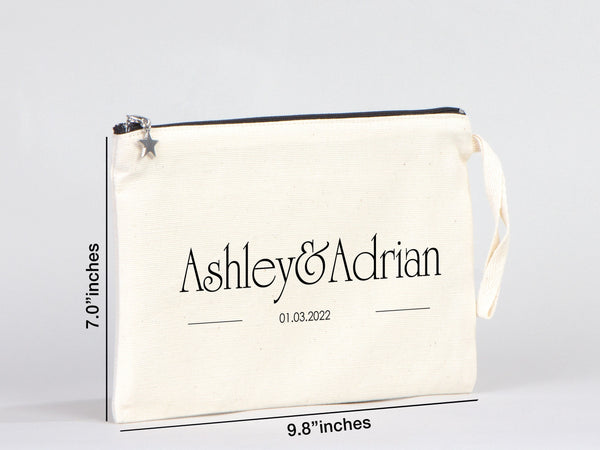 Wedding Clutch Bag – Personalized Cotton Bridal Clutch Gift