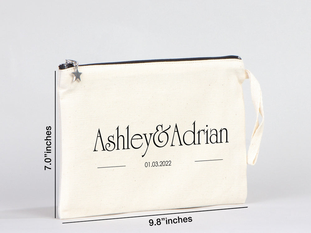 Personalized Wedding Clutch Bag – Custom Cotton Clutch Gift for Bridesmaids
