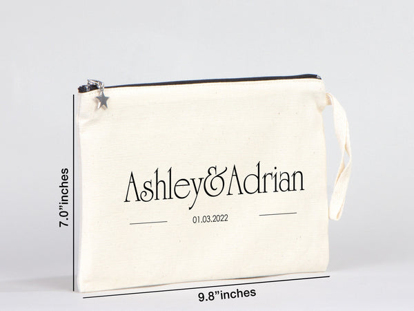 Personalized Wedding Clutch Bag – Custom Cotton Clutch Gift for Bridesmaids