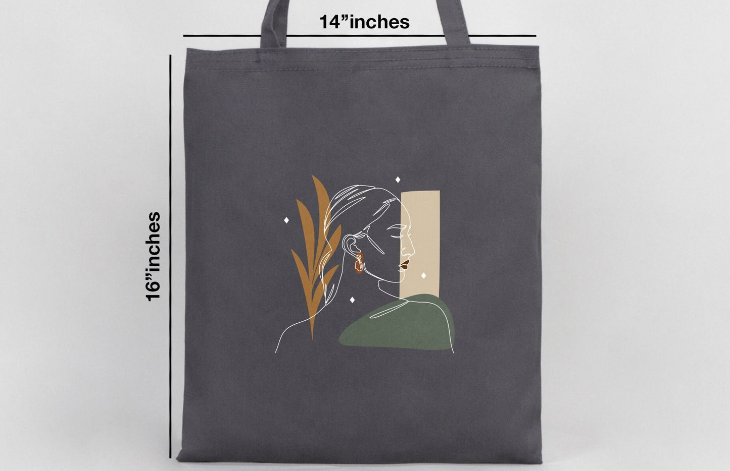 Custom Tote Bags Gray Color,  14"W x 16"H (35cm x 40cm) , Personalized Cotton Bags, With Your Logo Or Image, Promotional Bags, Gİft Bags, Cotton Eco Friendly