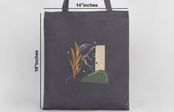 Custom Gray Cotton Tote Bag 14"x16" – Eco-Friendly Personalized Logo, Gift & Promotional Bag
