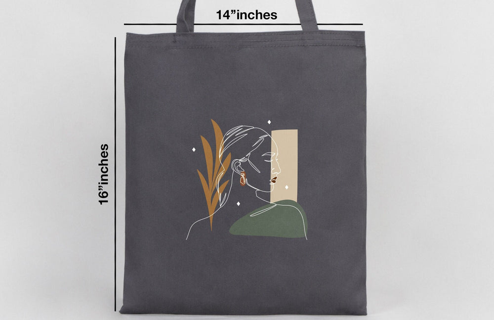 Plain Gray Gabardine Tote Bag 14"x16" – Durable Eco-Friendly Cotton Bag