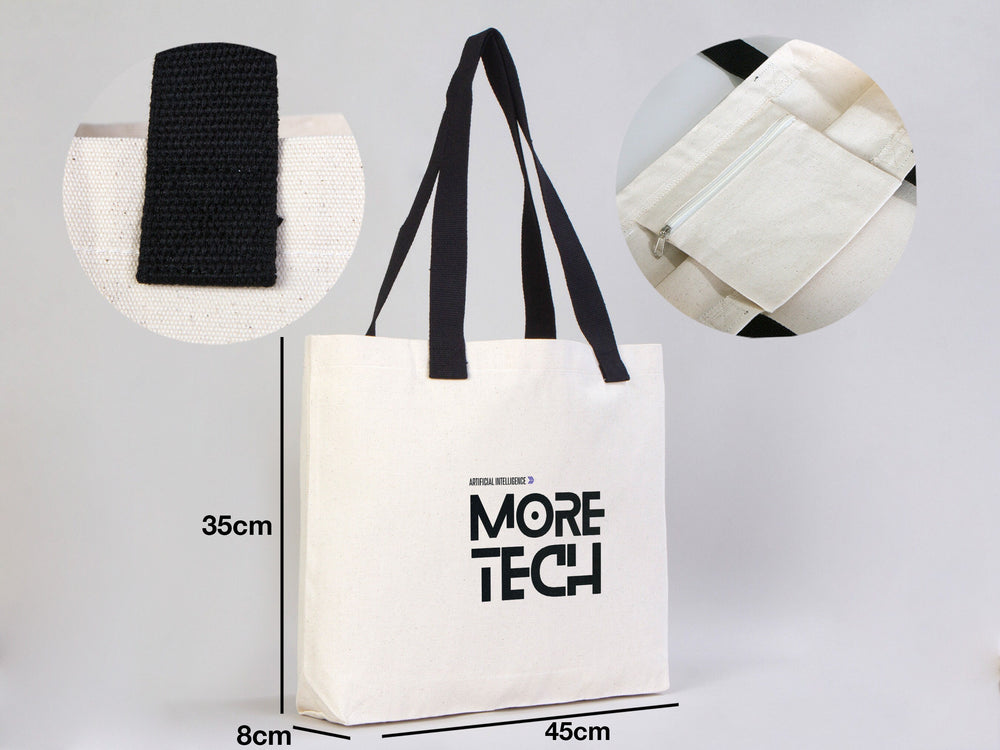Custom Canvas Tote Bag with Logo – 18"W x 14"H x 3"L | Wholesale Promotional Bags