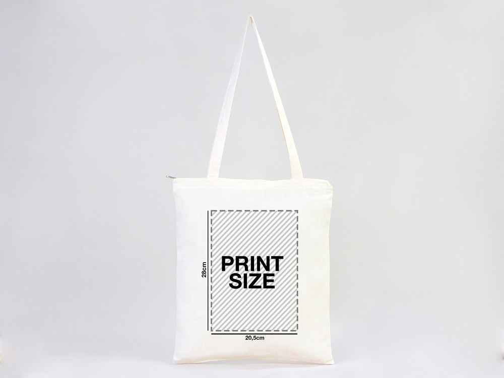 Custom Tote Bags with Zipper – 14"x16" Cotton Cloth Bags, Wholesale Options