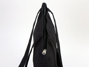 Gabardine Tote Bags With Zipper – Black 14"W x 16"H Custom Cotton Promotional Bags