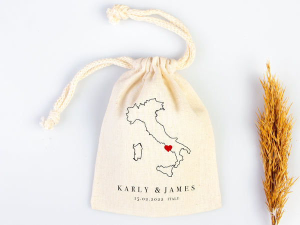 Italy Wedding Recover Kit Bags,  Italian Wedding Favor Bag, Custom With Your name or Design, Bachelorette Party