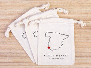 Spain Wedding Bag - Spain Wedding Wedding Favor Bag - Custom Wedding Bag - Destination Wedding Favors - Madrid Favor Bag - Barcelona Wedding
