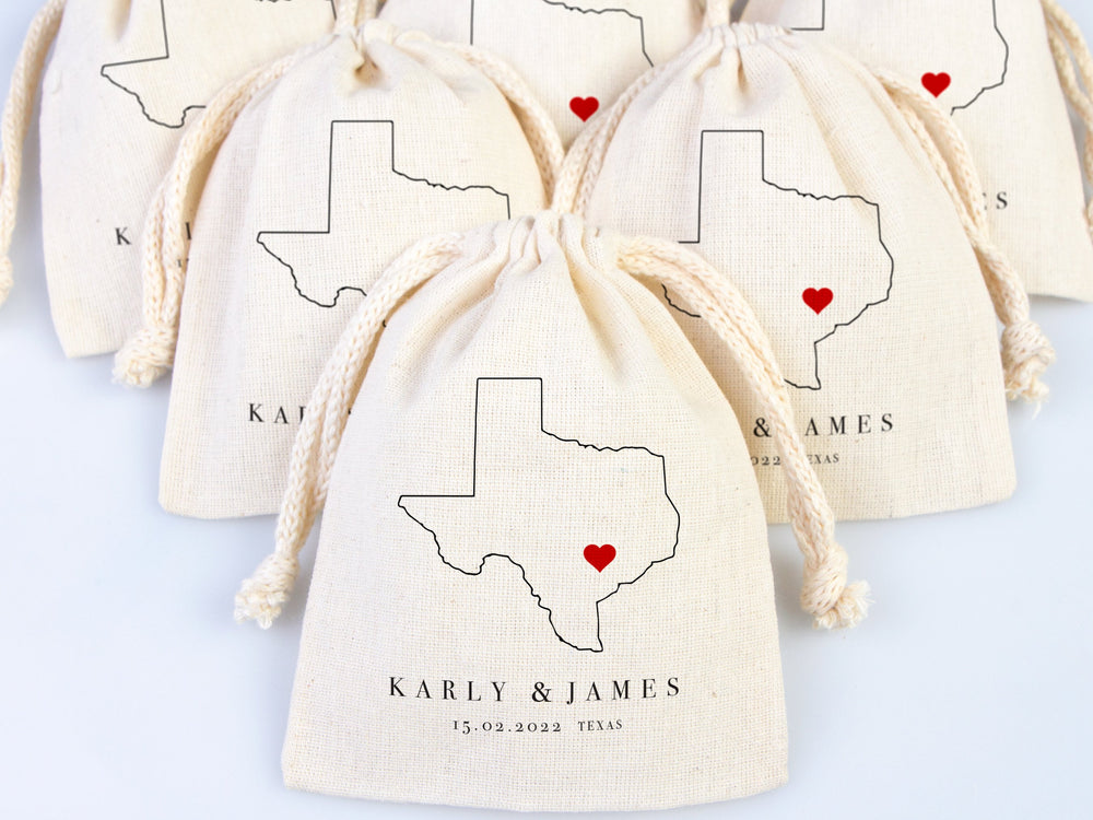 Customized Texas Wedding Welcome Bag - Texas Party Favor Bags - Texas Wedding Tote - Custom With Your name or Design