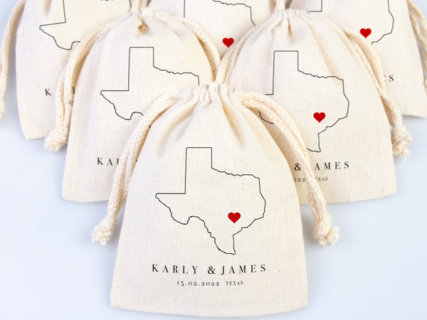 Customized Texas Wedding Welcome Bag - Texas Party Favor Bags - Texas Wedding Tote - Custom With Your name or Design