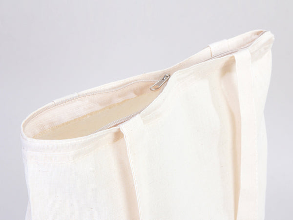 Custom Tote Bags with Zipper – 14"x16" Cotton Cloth Bags, Wholesale Options