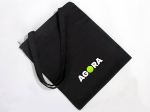 Gabardine Tote Bags With Zipper – Black 14"W x 16"H Custom Cotton Promotional Bags