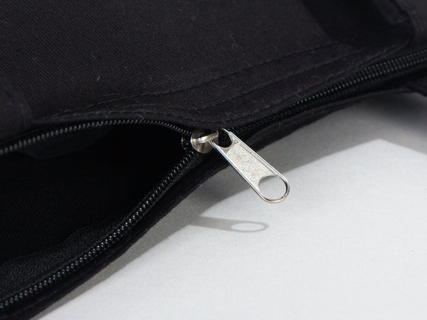 Gabardine Tote Bags With Zipper – Black 14"W x 16"H Custom Cotton Promotional Bags