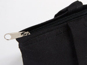 Gabardine Tote Bags With Zipper – Black 14"W x 16"H Custom Cotton Promotional Bags