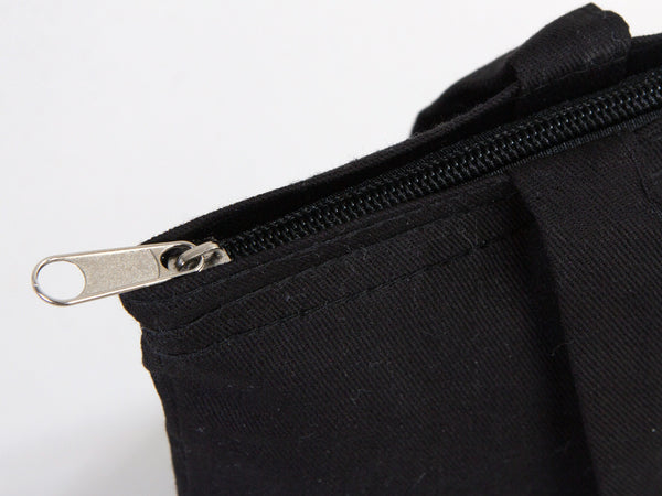 Gabardine Tote Bags With Zipper – Black 14"W x 16"H Custom Cotton Promotional Bags