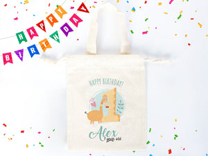 Customized Pouch Bags - Pouch Bags 6"W x 8 "H  (15.5cm x 20cm) - Personalized Custom Name Birthday Favor Bags 27 Different Designs