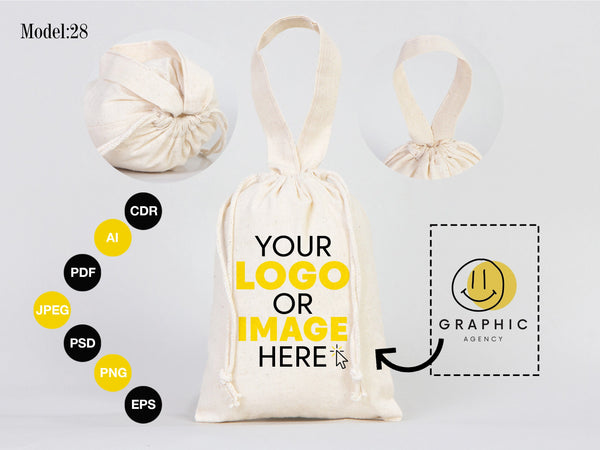 Customized Pouch Bags - Pouch Bags 6"W x 8 "H  (15.5cm x 20cm) - Personalized Custom Name Birthday Favor Bags 27 Different Designs