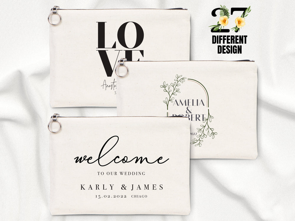 Personalized Wedding Clutch Bag  12"W x 8"H - 27 Different Designs, Cotton,