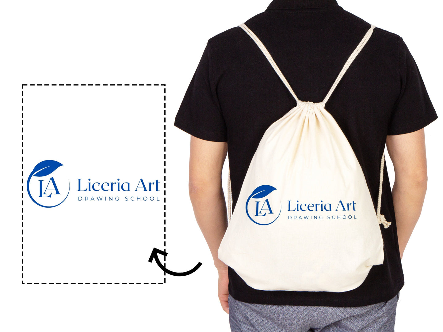 Custom Drawstring Bags, Personalized Eco-Friendly Backpacks, Logo-Printed Cotton, Personalized Cotton Pack