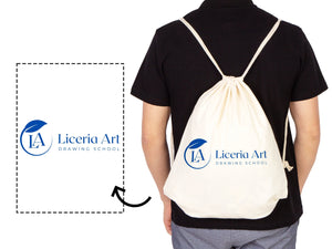 Custom Drawstring Bags - Material: 5oz Canvas, Personalized Eco-Friendly Backpacks, Logo-Printed Cotton, Personalized Cotton Pack
