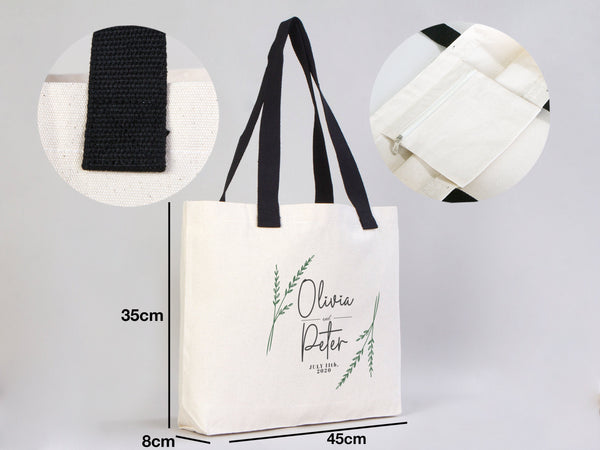 Custom Welcome Wedding Bags 18"W x 14"H x 3"L  - Palm Tree Tote Bags - Bridal Tote - Custom Wedding Totes