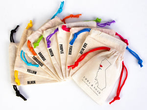 Wedding Welcome Pouches – Personalized Colorful Drawstring Favor Bags (4"x5")