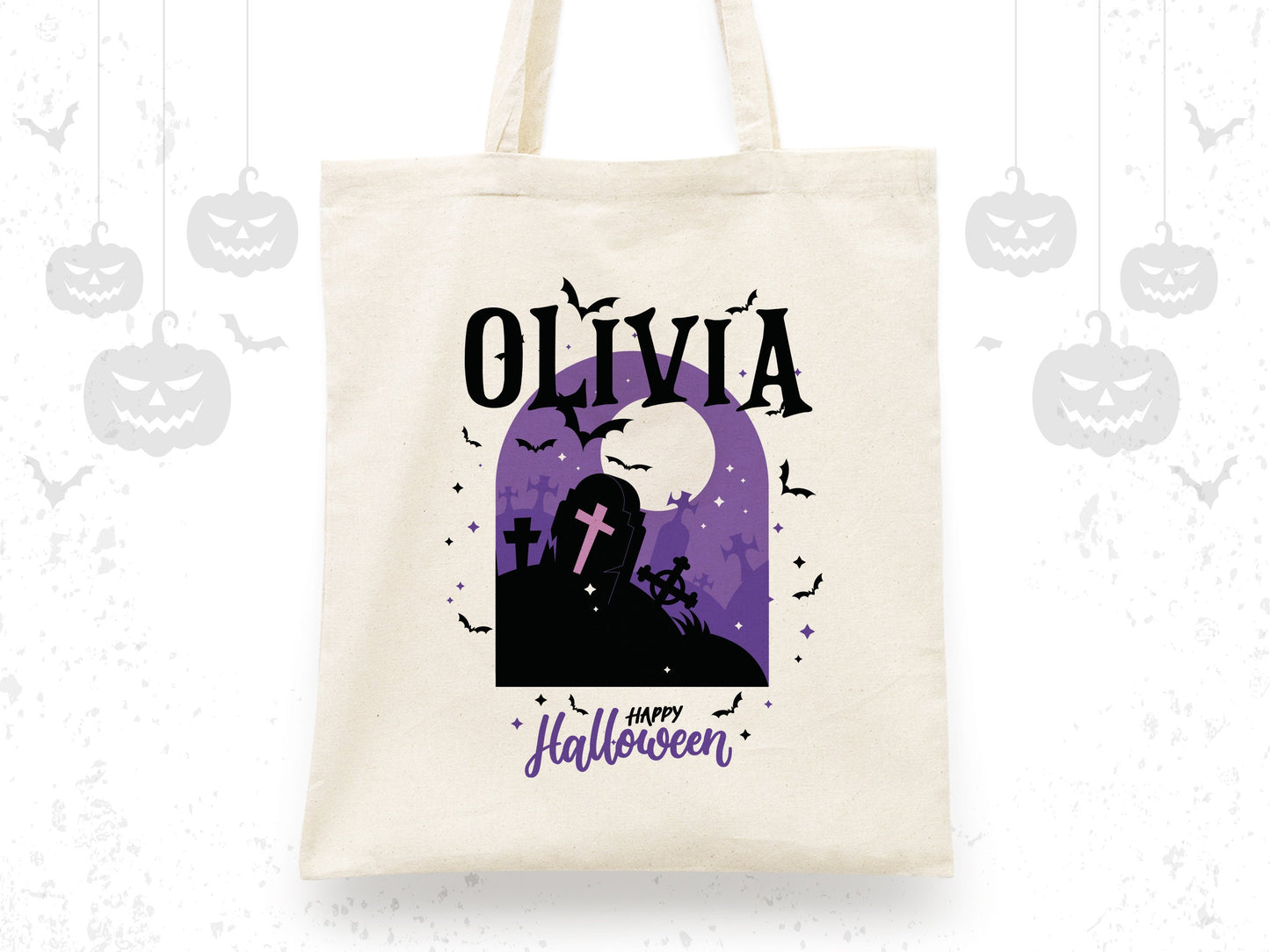 Personalized Halloween Trick-or-Treat Bags for Kids - Custom Candy Bags with Name - Halloween Bags for Kids - Halloween Gift Bags