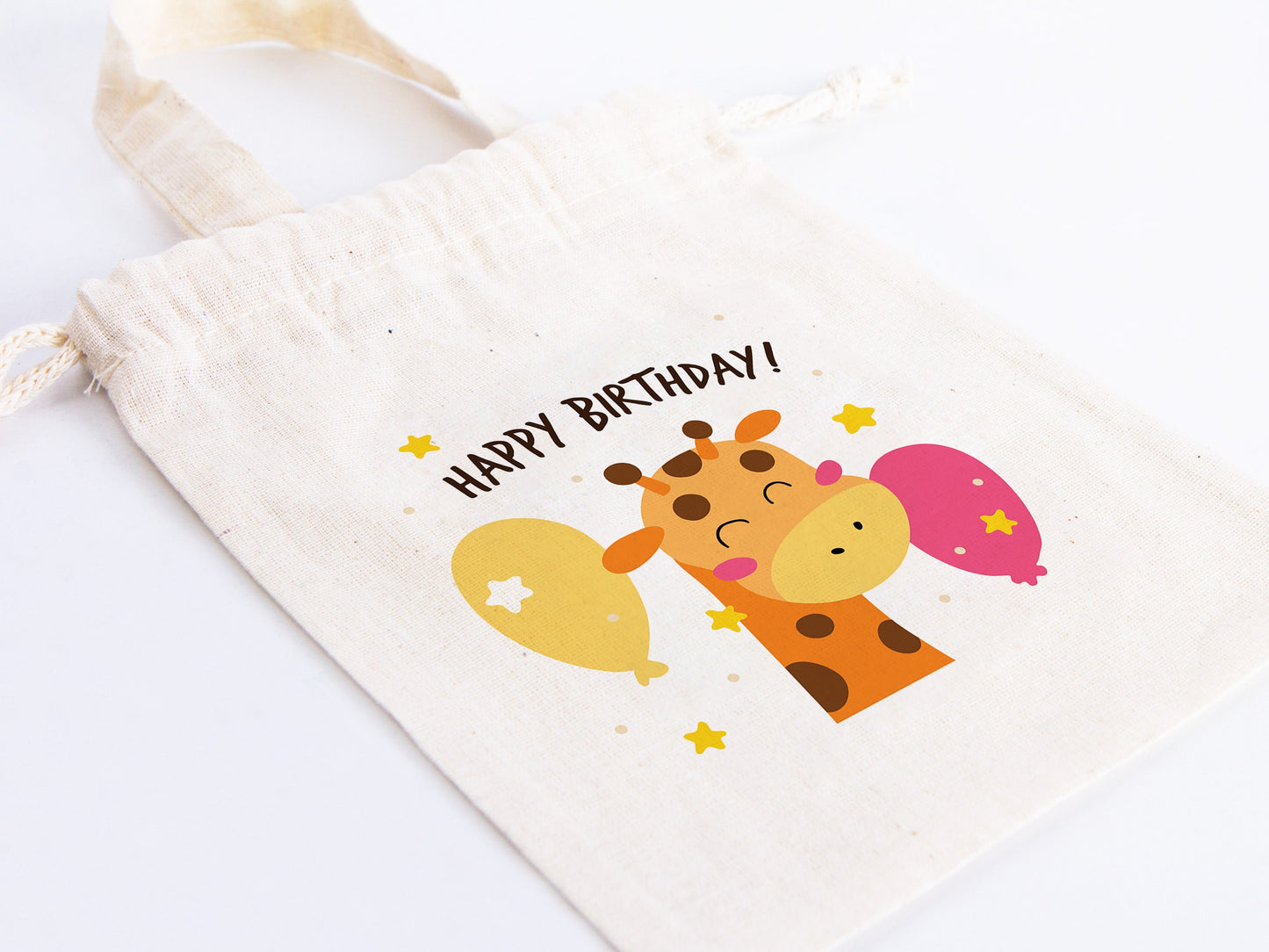 Party Bags For First Birthday,  6"W x 8"H (15.5 cm x 20 cm) Happy Birthday Custom Name Bags, Personalized Animal Print, Custom Birthday Favor Bag