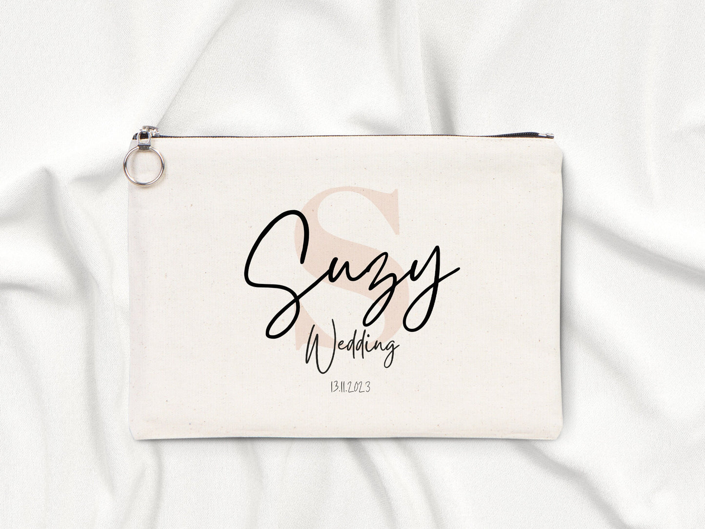 Personalized Wedding Clutch Bag  8"W x 12"H (21 x 30 cm)  - 27 Different Designs, Cotton,