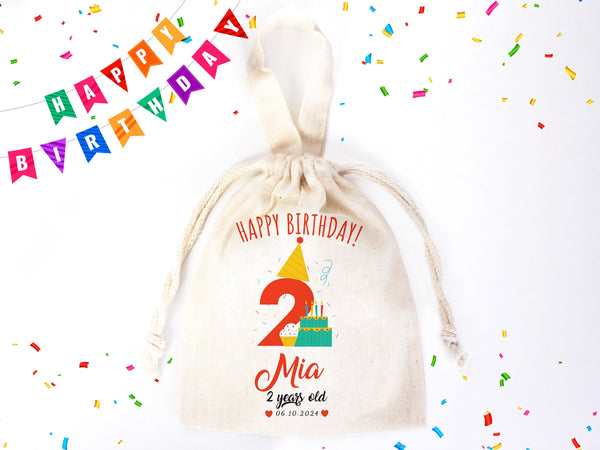 Customized Pouch Bags - Pouch Bags 6"W x 8 "H  (15.5cm x 20cm) - Personalized Custom Name Birthday Favor Bags 27 Different Designs