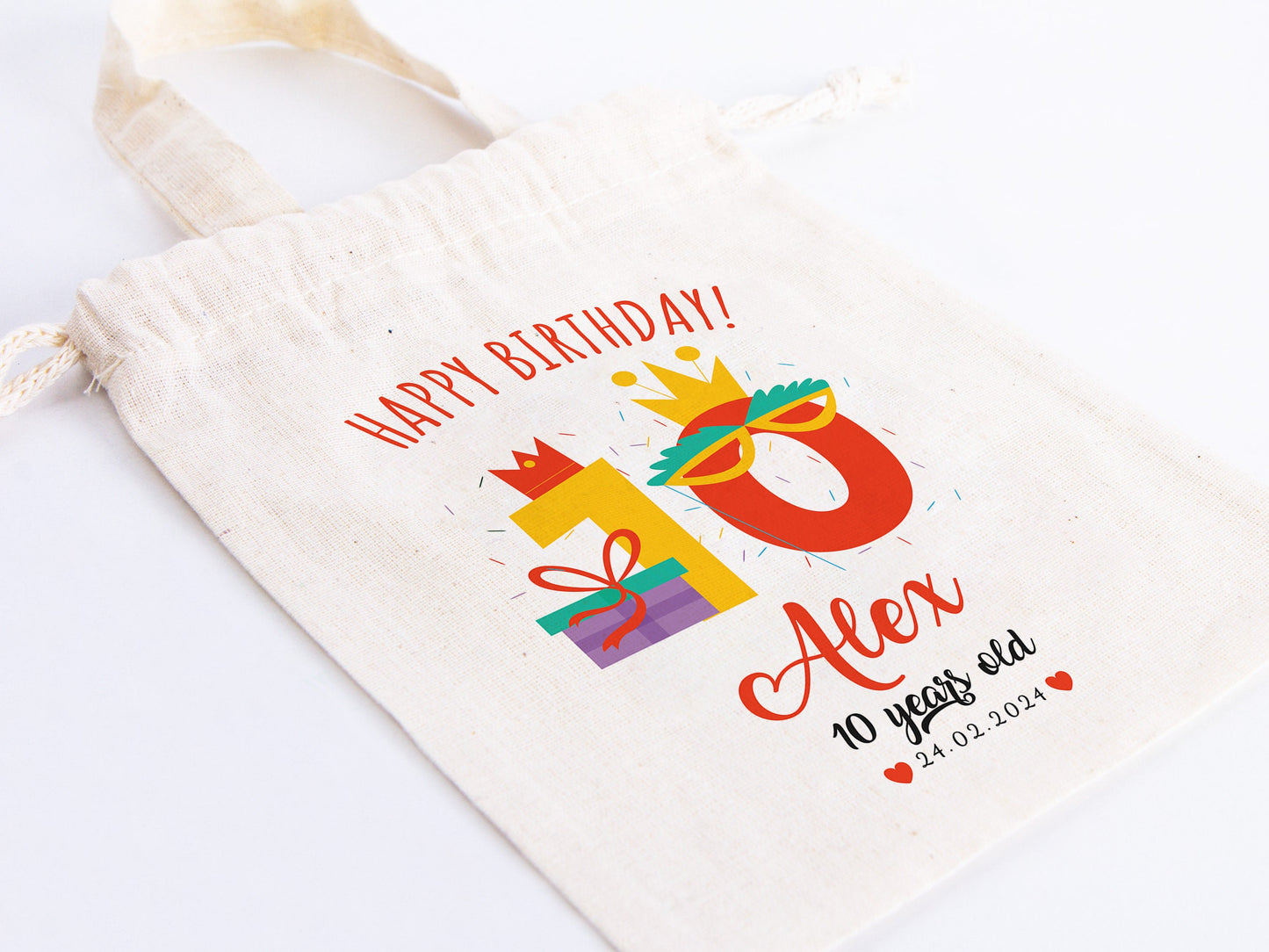 Customized Pouch Bags - Pouch Bags 6"W x 8 "H  (15.5cm x 20cm) - Personalized Custom Name Birthday Favor Bags 27 Different Designs