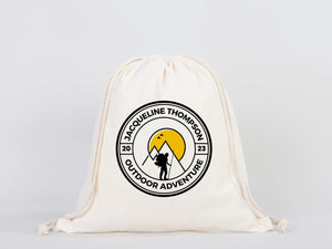 Custom Drawstring Bags - Material: 5oz Canvas, Personalized Eco-Friendly Backpacks, Logo-Printed Cotton, Personalized Cotton Pack