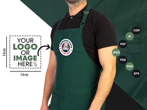 Custom Logo Apron -  Personalized Kitchen Aprons, Logo Print Options, Stylish Cooking Aprons for Chefs and Bakers, Apron For Women And For Men