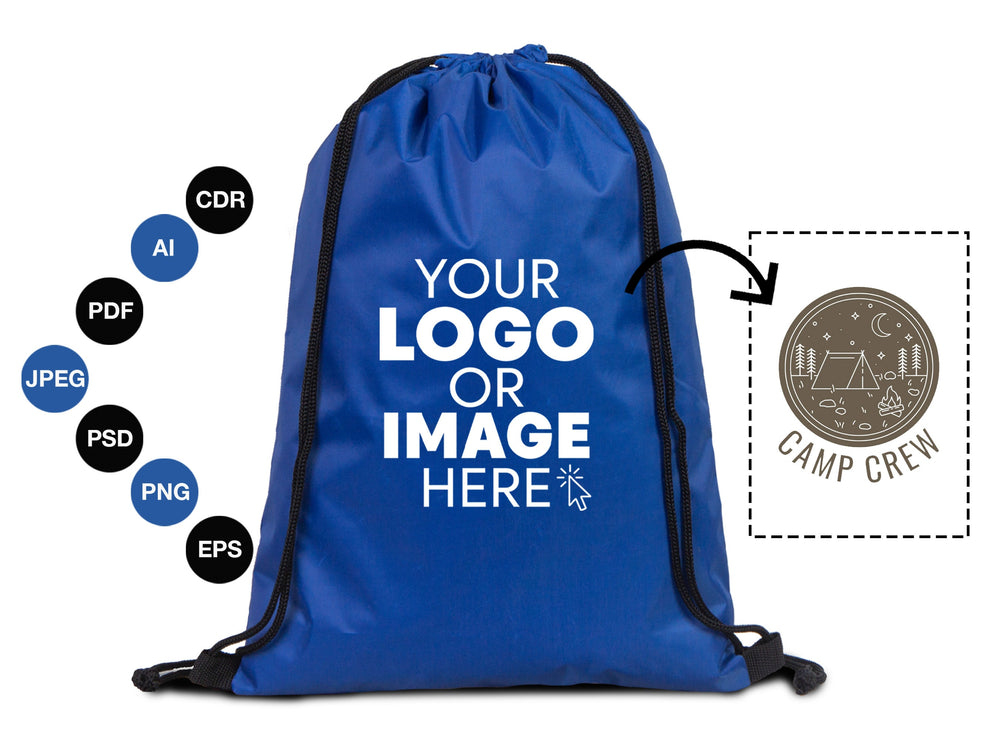 Imperteks Drawstring Backpack 13W x 18H – Personalized Sports Bag, Custom Summer Camp Bag, Gym or School Bag