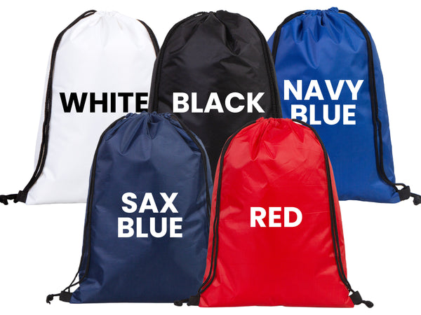 Imperteks Drawstring Backpack 13W x 18H – Personalized Sports Bag, Custom Summer Camp Bag, Gym or School Bag
