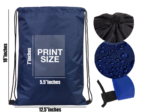 Imperteks Drawstring Backpack 13W x 18H – Personalized Sports Bag, Custom Summer Camp Bag, Gym or School Bag