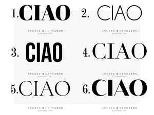 Ciao Tote Bag  -  Italy Wedding Tote Bag, Custom Wedding Totes, Wedding Welcome Bag