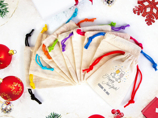 Personalized Happy New Year Gift Bag, New Year's Eve Party Favor, Custom New Year Bag, Add Logo & Text, New Year's Survival Kit, Hangover Kit