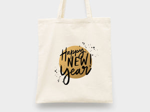 Personalized New Year Tote Bag - Custom Logo & Text, Ideal for NYE Celebrations - New Year Party Tote Bags - Customizable Holiday Tote Bag