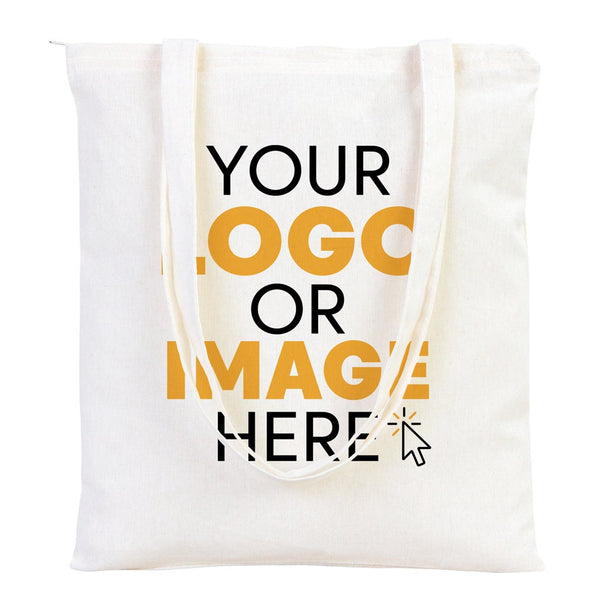 Custom Tote Bags with Zipper – 14"x16" Cotton Cloth Bags, Wholesale Options