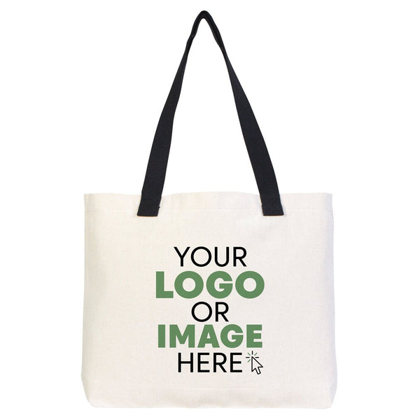 Custom Canvas Tote Bag with Logo – 18"W x 14"H x 3"L | Wholesale Promotional Bags