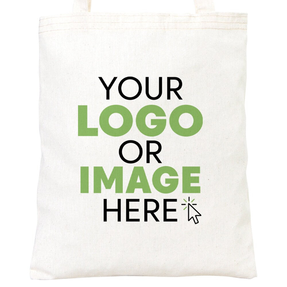 Custom Cotton Tote Bag 12"W x 14"H (30 cm x 35 cm) Personalized Shoulder Totes, Promotional Tote Bag