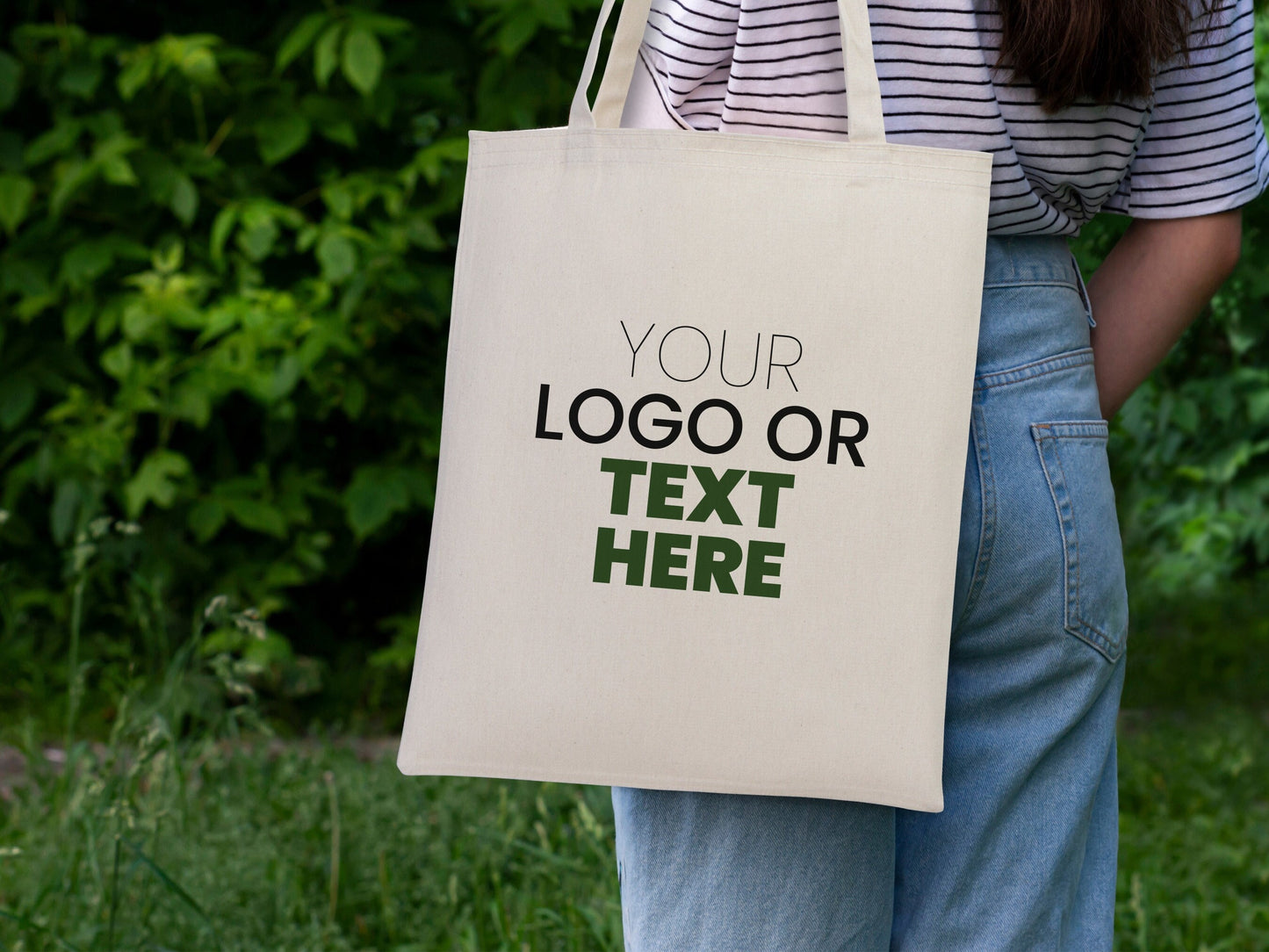 Custom Tote Bag -  14"W x 16"H (35 cm x 40 cm)  - Logo Tote with Eco-Friendly, Reusable Appeal - Promotional & Personalized Bags - Custom Print Logo