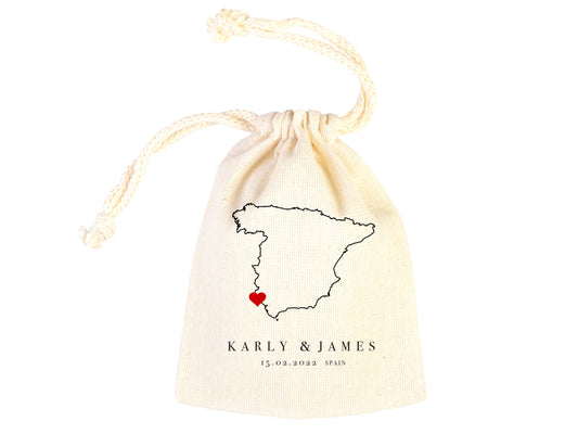 Spain Wedding Bag - Spain Wedding Wedding Favor Bag - Custom Wedding Bag - Destination Wedding Favors - Madrid Favor Bag - Barcelona Wedding