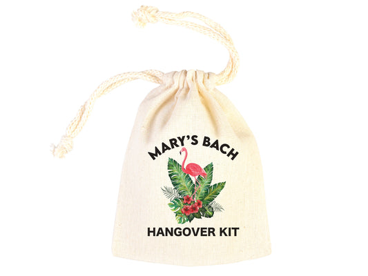 Flamingo Hangover Kit Bags - Party Recovery Surival kit Bags - Custom Name Hangover bags - Bachelorette Party - Custom Text or Photo