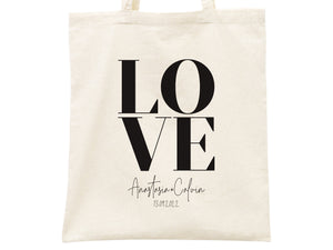 Welcome Wedding Totes Bags, Bachelorette Party - Love Bags For Bridal Party - Bridesmaid Gift