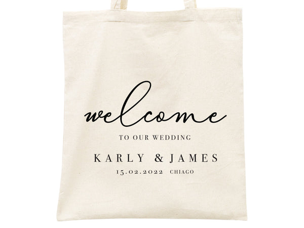 Wedding Welcome Tote Bags – Personalized Cotton Bridal Party Favors