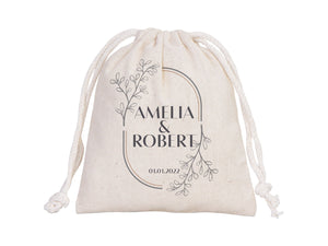 Wedding Welcome Pouch Bags – Personalized Cotton Drawstring Bridal Party Favors