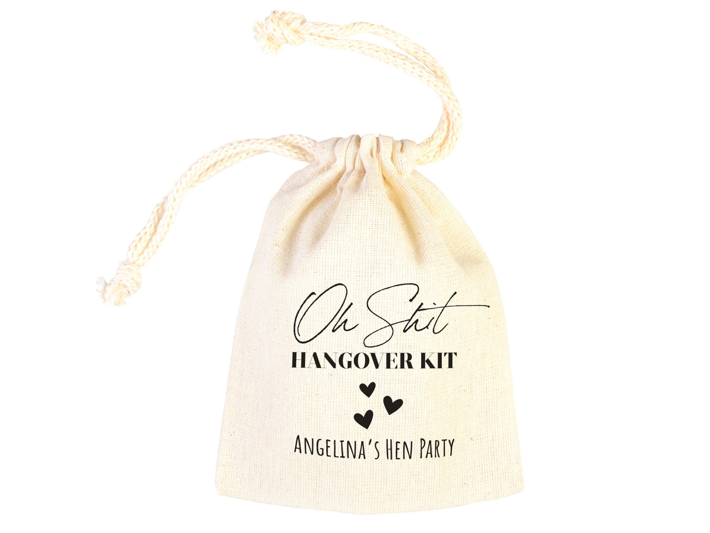 Oh Shit Kit hangover kit bags With Your name, Bachelorette Party, Survival Kits, Hangover Kits, Organic Pouches, Custom Bags