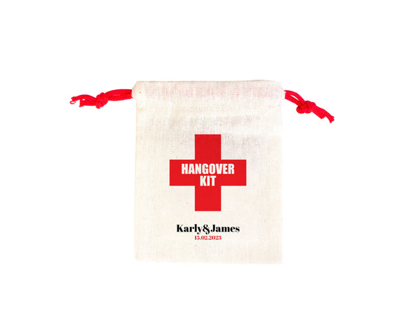 Hangover Kit Bags - 4"W x 5"H (10 cm x 13 cm) Party Recovery Kit Bags - Custom Hangover Bags - Custom With Your name or Design, Bachelorette Party